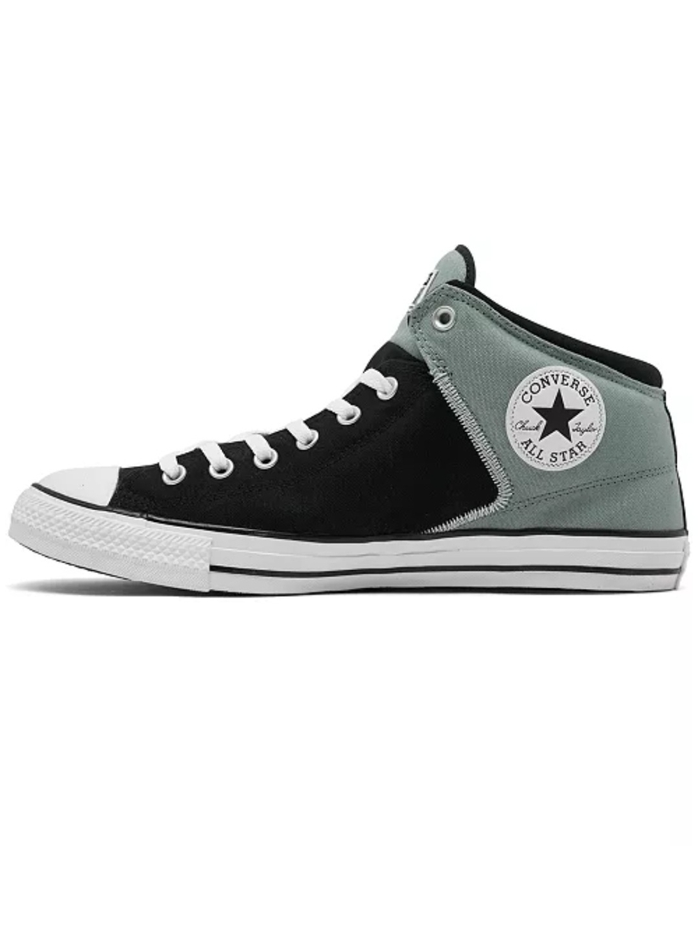 Converse High Top Sneakers in Black and Sage